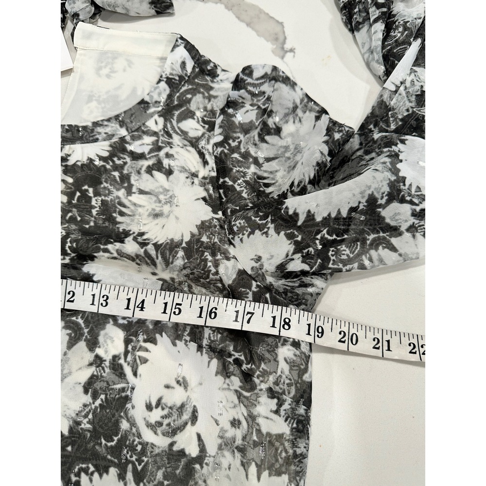 Talbots Women Floral Print Tie Neck Long Sleeve Blouse Top Size S - Picture 4 of 5